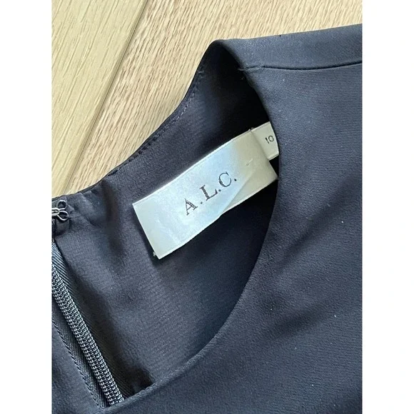 A.L.C. Sleeveless Ruffle‎ Front Dress Designer Mini Black - Picture 6 of 6